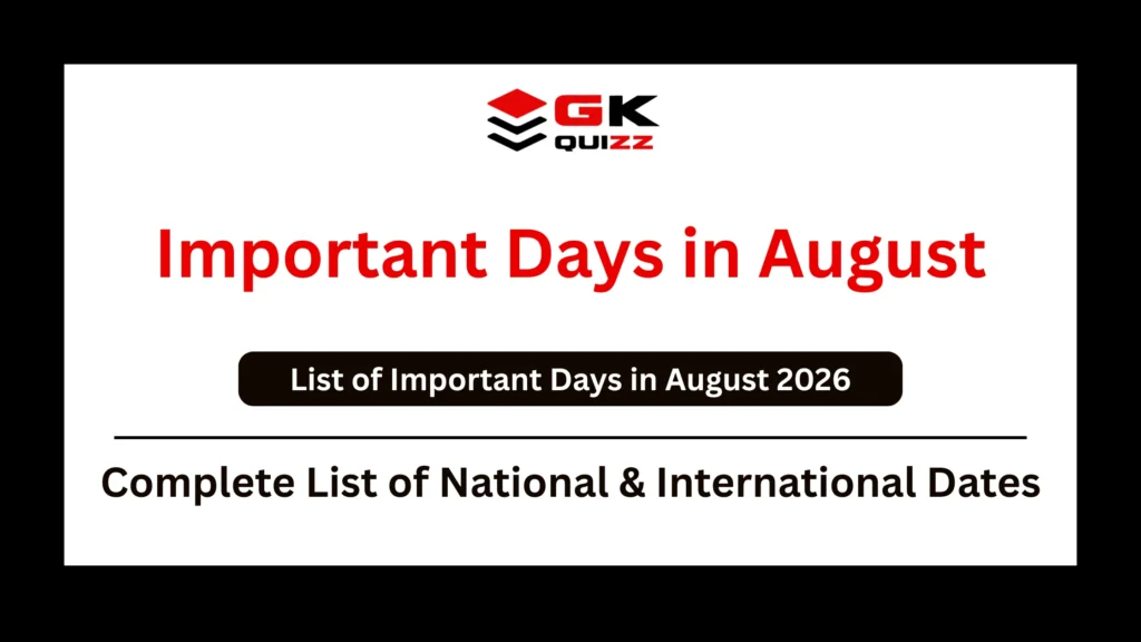 Important Days in August 2026