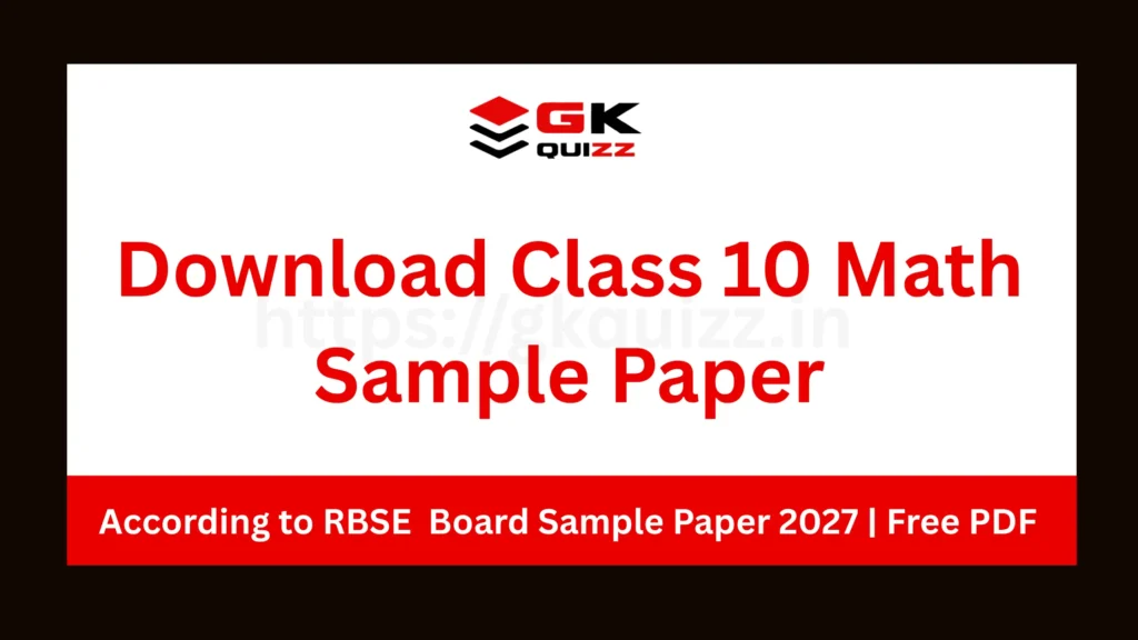 Class 10 Math Sample Paper 2027